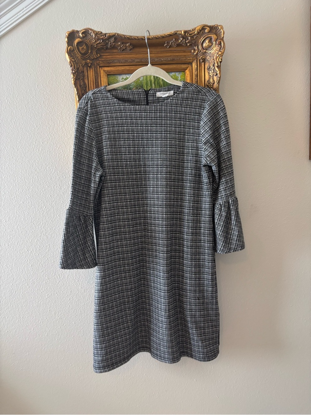 beach lunch lounge plaid dress beachlunchlounge | Dresses | Beachlunchlounge Bellsleeve Shift A classic navy plaid Band size:100 Dorothy Perkins Women's Black SCV000165_B_M